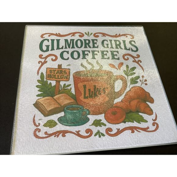 Gilmore Girls Coffee Cutting Board/Hot Trivet - Memorabilia 7.75" x 7.75" - Picture 2 of 3